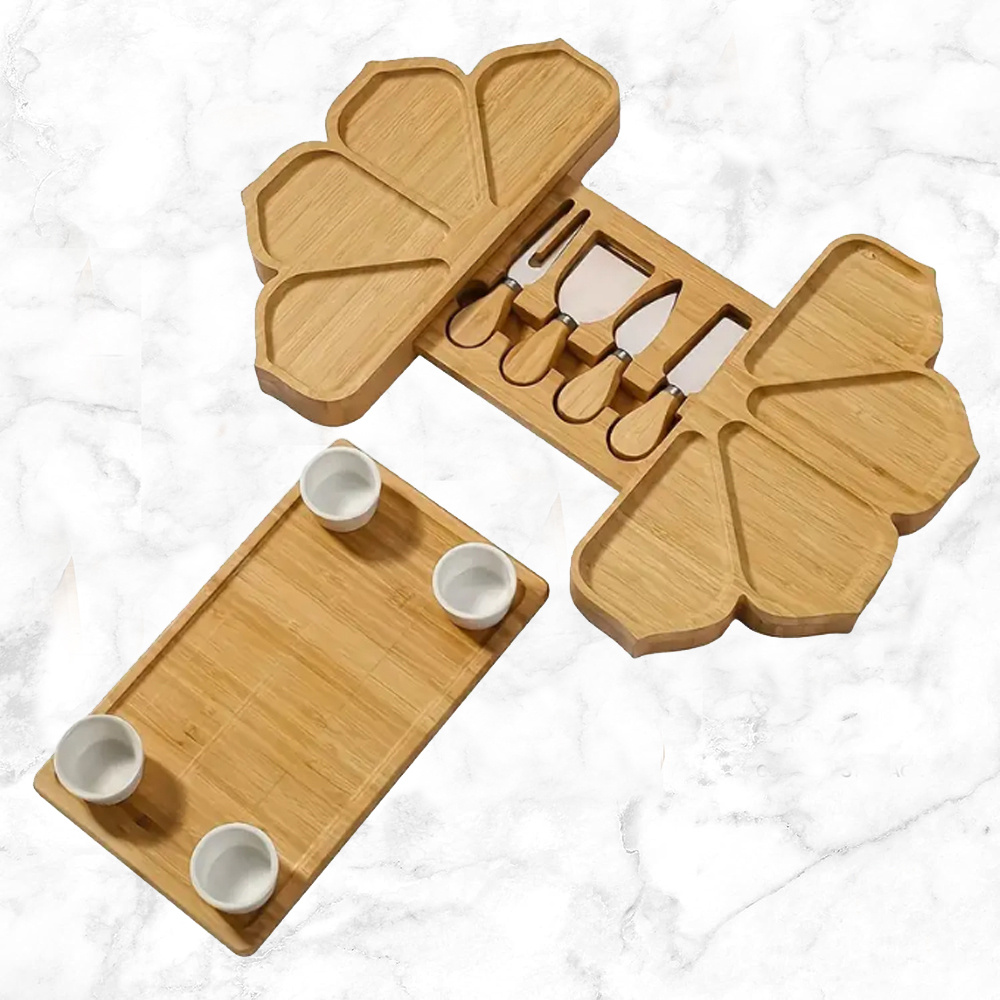 large bamboo charcuterie boards set with knife set cheese board bridal shower anniversary wedding engagement birthday christmas ideal for couples kitchen accessories essentials stuff cheese boards house warming   gifts for women mom wife details 4