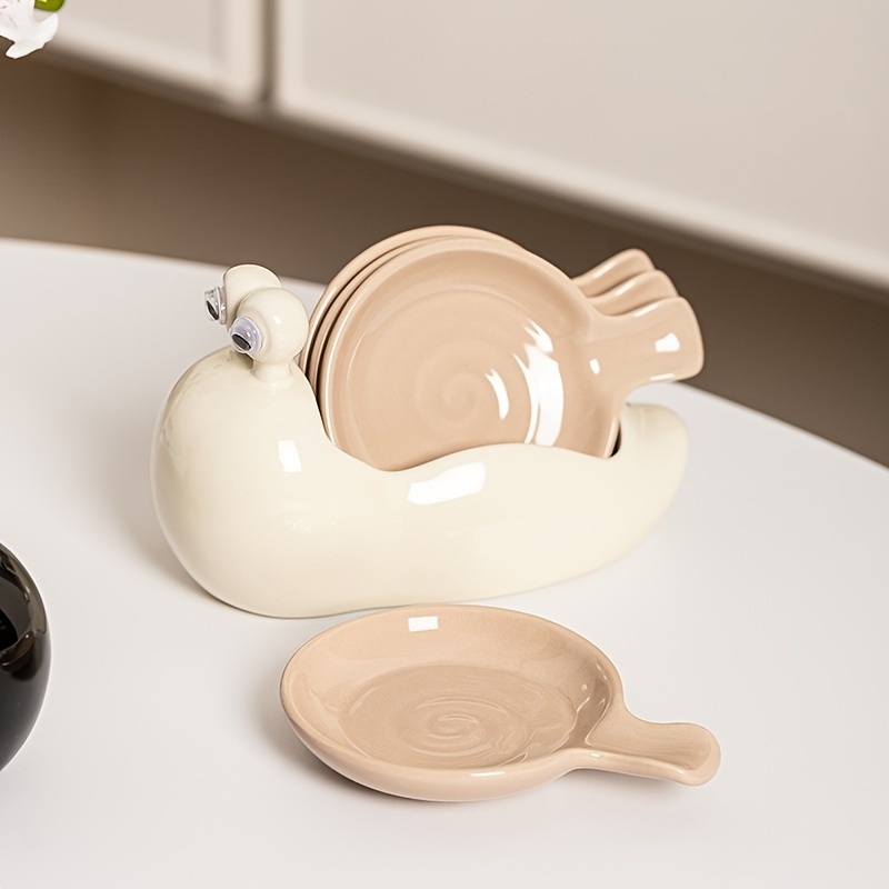 snail   dishes home hot pot dipping plates cute creative soy sauce dishes seasoning vinegar plates condiment dishes table decor kitchen essentials details 3