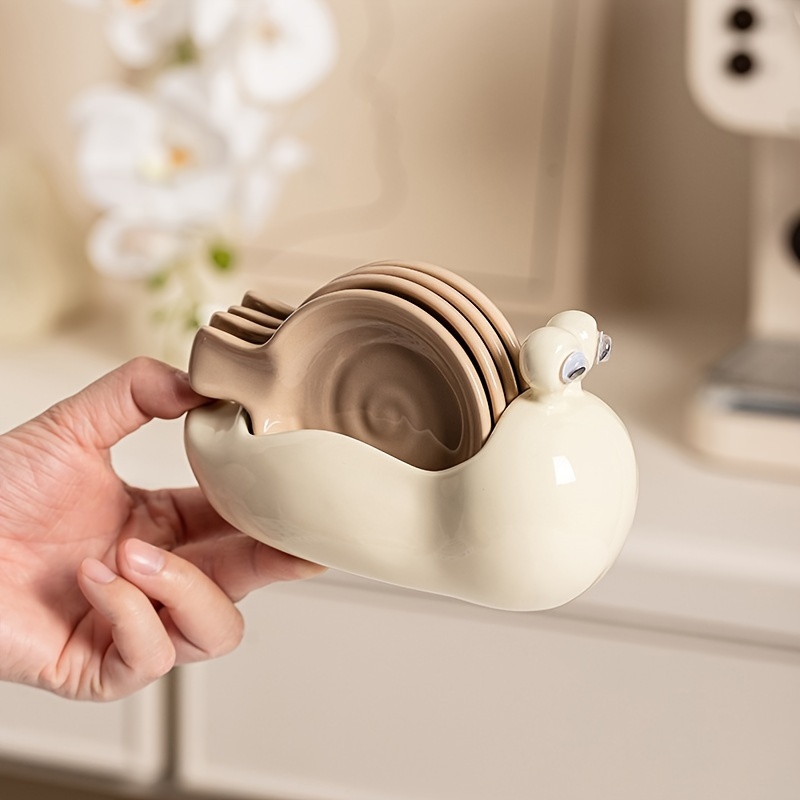 snail   dishes home hot pot dipping plates cute creative soy sauce dishes seasoning vinegar plates condiment dishes table decor kitchen essentials details 4