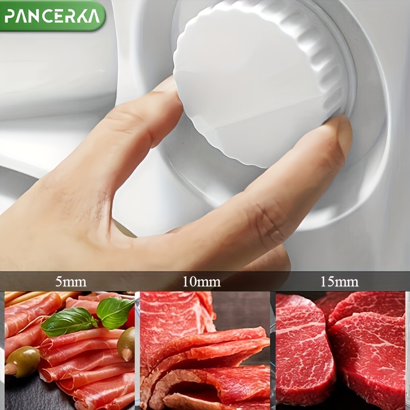   1pc 150w electric stainless steel slicer adjustable thickness 0 15mm cutting capability meat slicer suitable for home and commercial use cut   food meat vegetables fruits fathers day gifts details 0