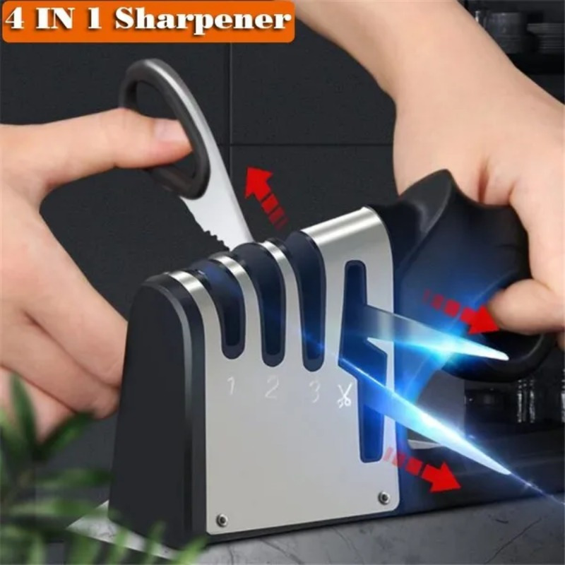 fast sharpener kitchen knife scissors sharpener professional 4 in 1 outdoor tungsten household knife tool details 1