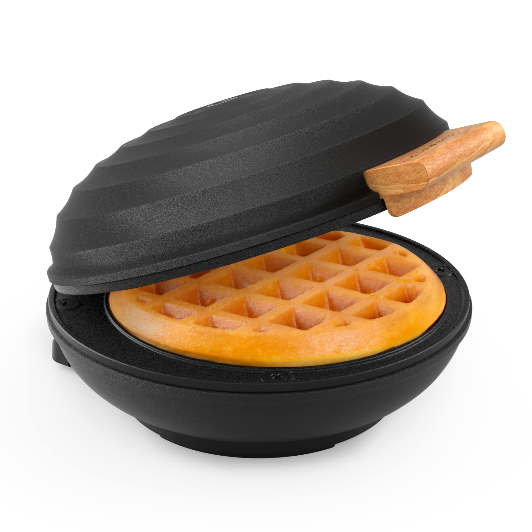     machine 4 inch chaffle maker with compact design easy to clean non stick surface recipe guide included perfect for breakfast dessert sandwich or   black details 0